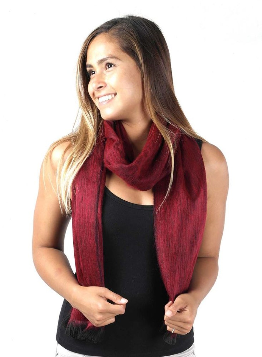 Scarves & Wraps Shupaca Classic Brushed Alpaca | Alpaca Scarf - Sapphire Red