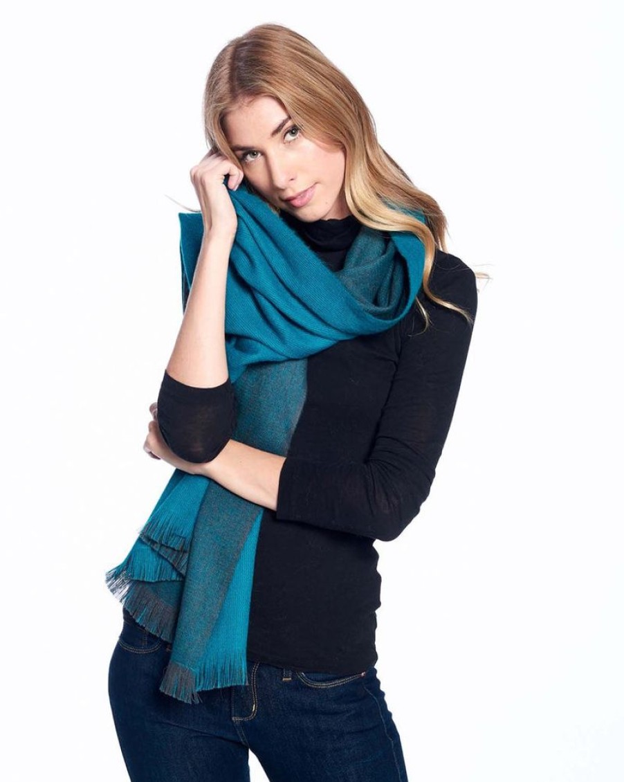 Scarves & Wraps Shupaca Artisanal Yarn Collection | Alpaca Wrap Reversible - Turquesa