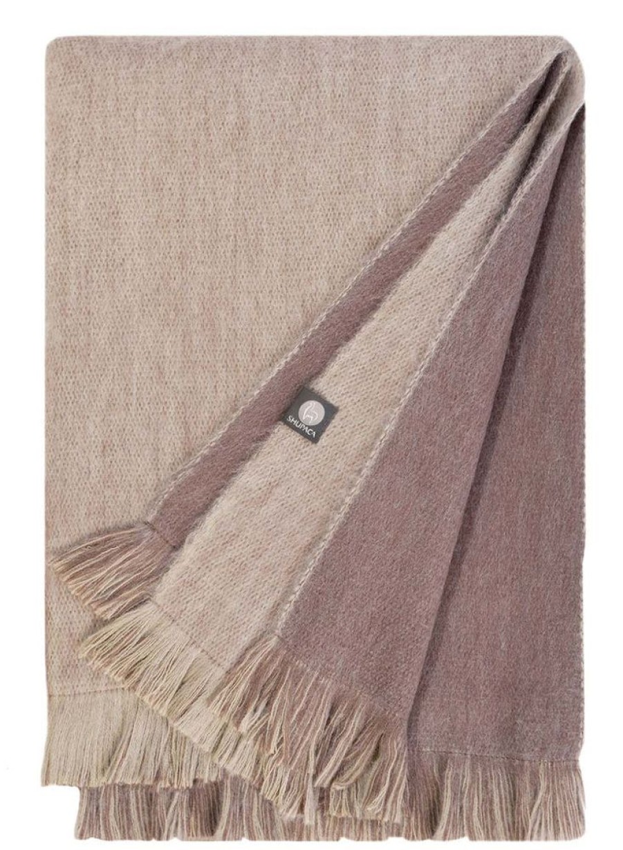 House & Home Shupaca Classic Brushed Alpaca | New! Alpaca Double Sided Throw - Chestnut