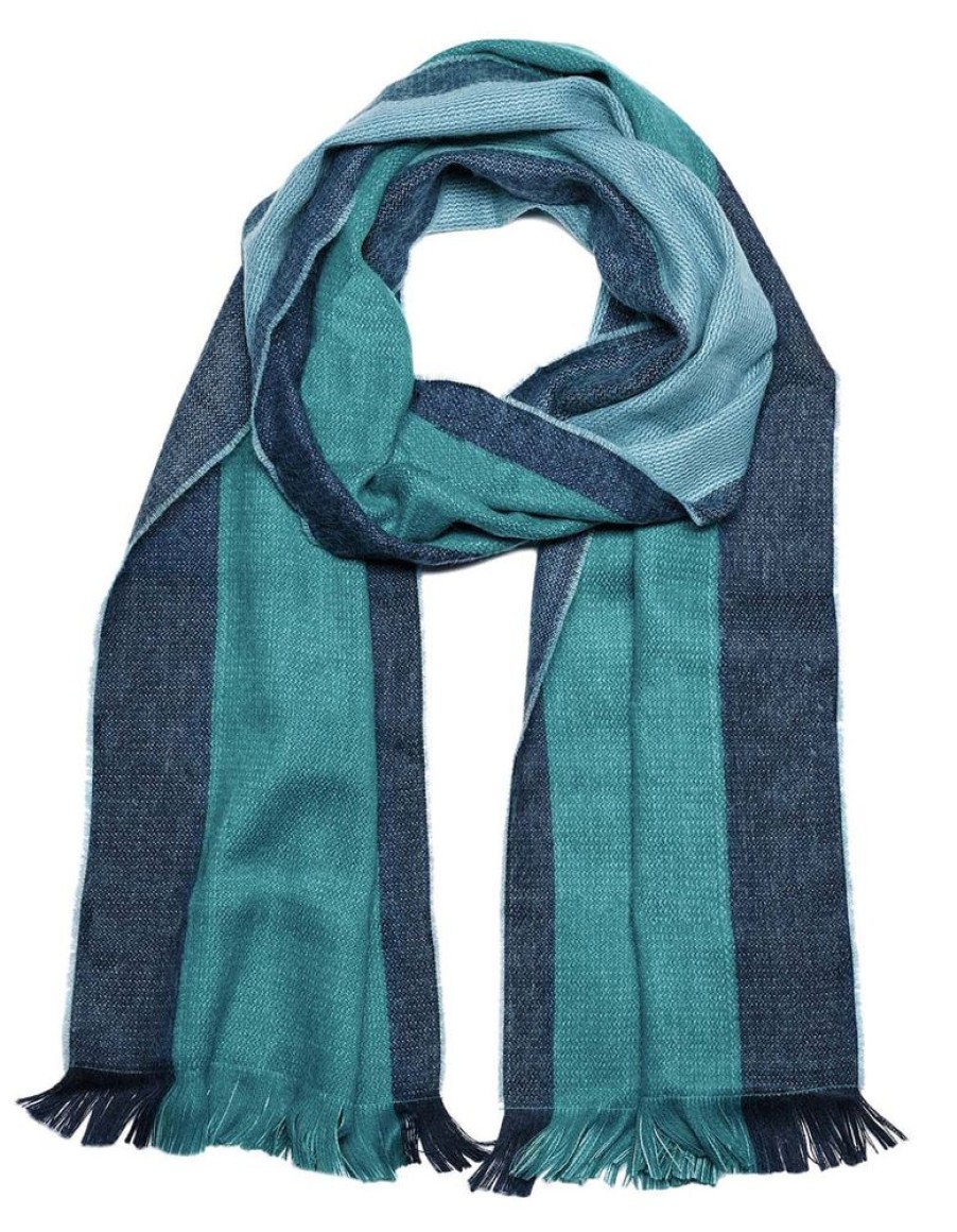 Scarves & Wraps Shupaca Artisanal Yarn Collection | Alpaca Scarf Reversible- Tahitian Tide