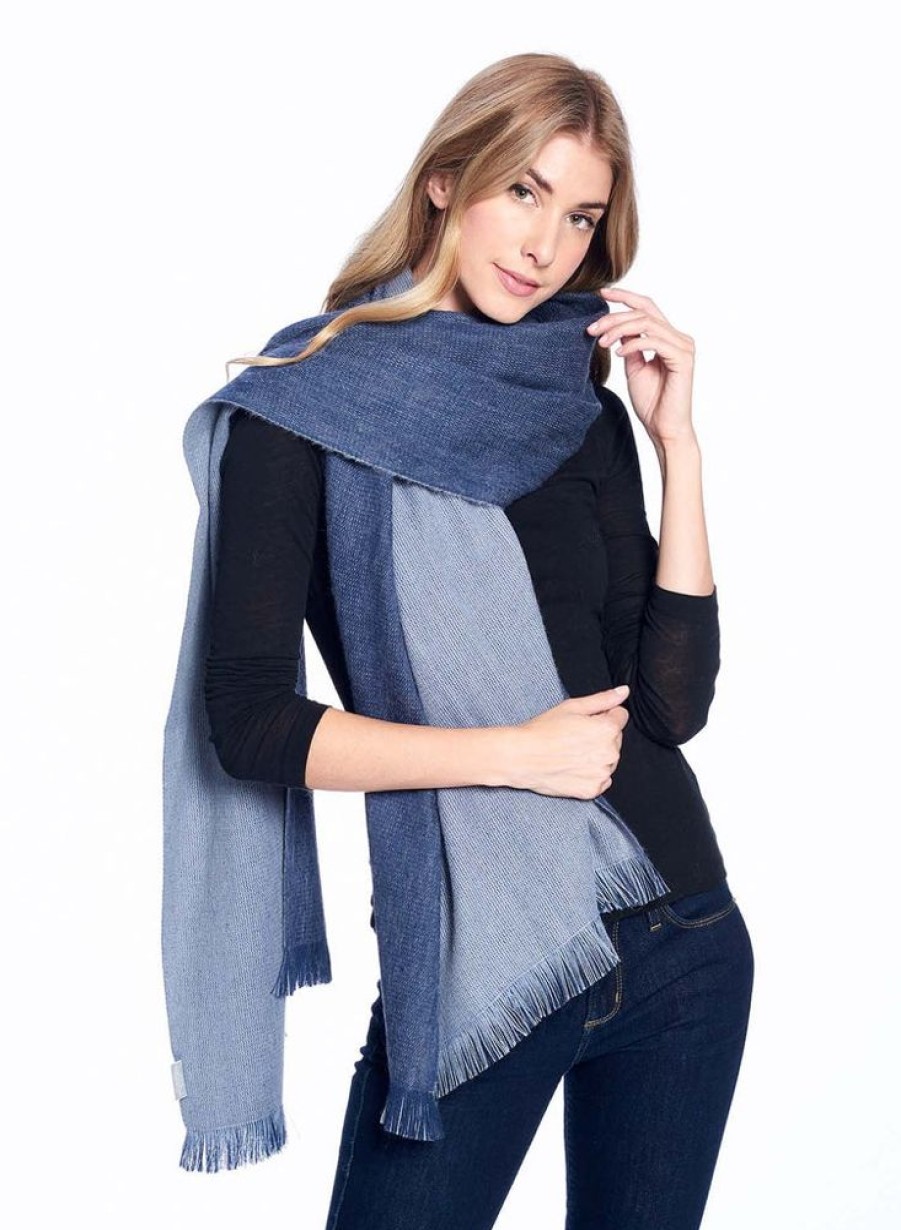 Scarves & Wraps Shupaca Artisanal Yarn Collection | Alpaca Wrap Reversible- Royal