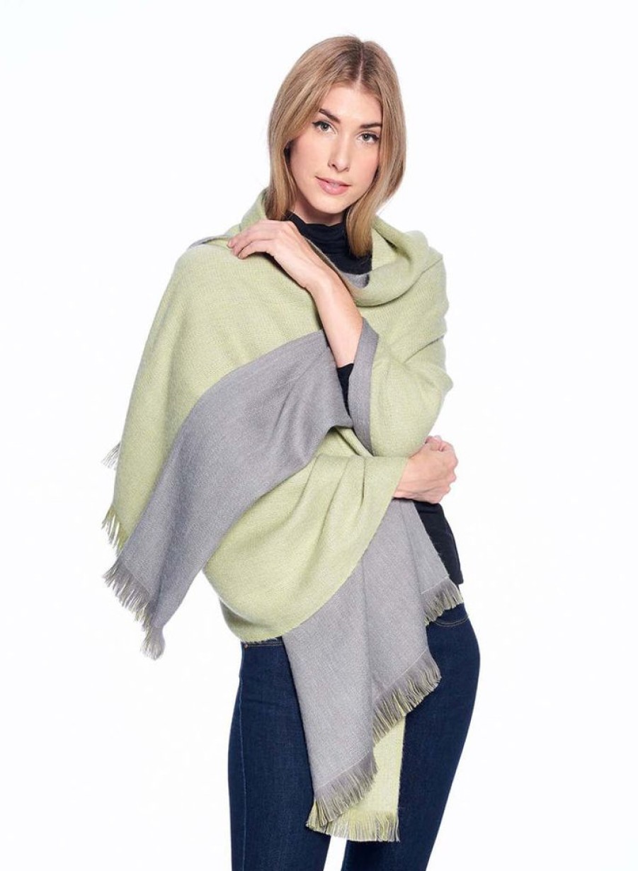 Scarves & Wraps Shupaca Artisanal Yarn Collection | Reversible Alpacawrap - Olive Branch