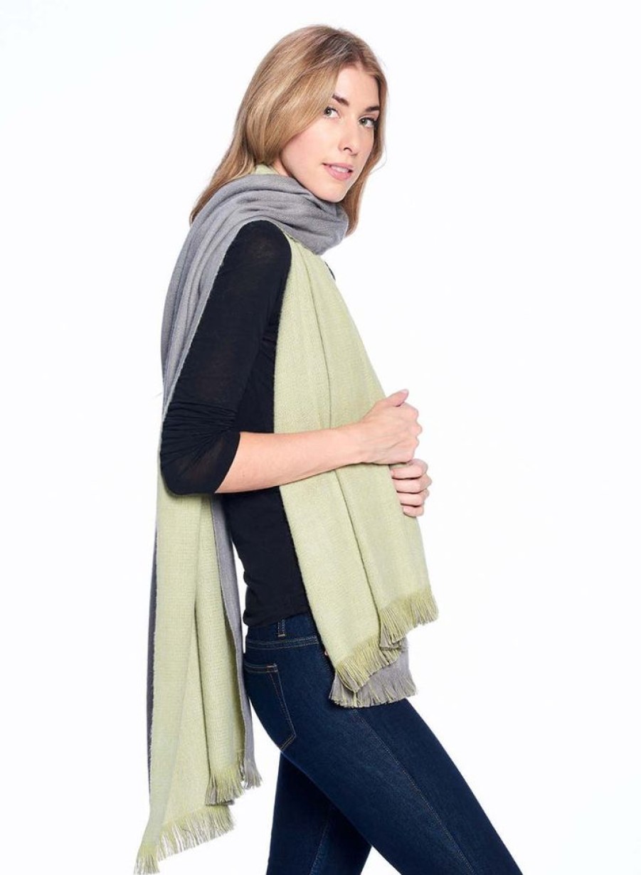 Scarves & Wraps Shupaca Artisanal Yarn Collection | Reversible Alpacawrap - Olive Branch