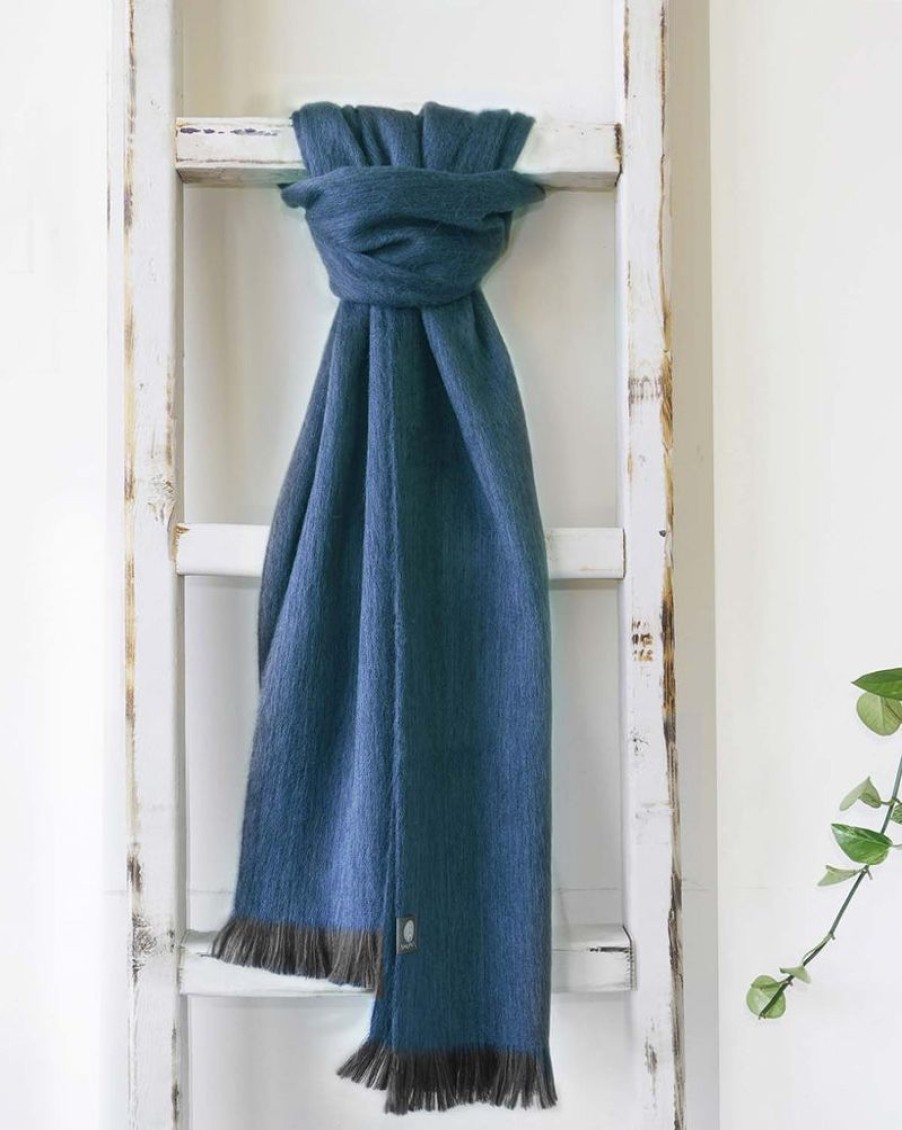 Scarves & Wraps Shupaca Classic Brushed Alpaca | New! Alpaca Scarf - Blue Stone