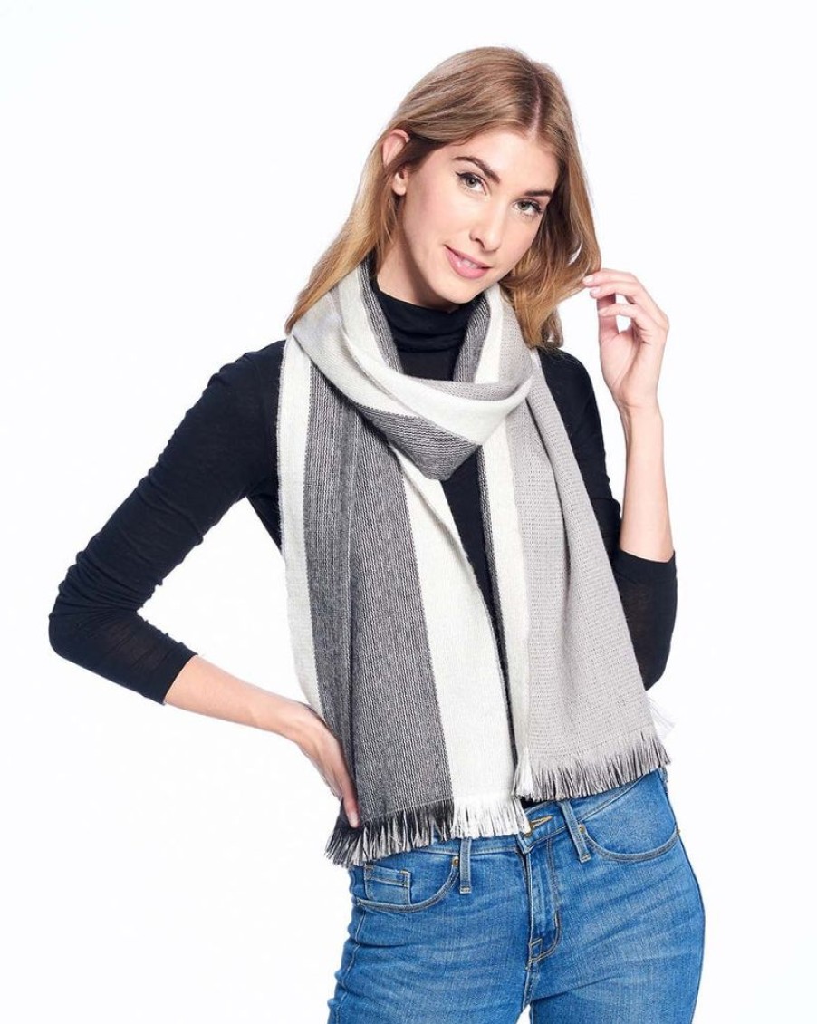 Scarves & Wraps Shupaca Artisanal Yarn Collection | Alpaca Scarf Reversible - Jet Stream