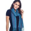 Scarves & Wraps Shupaca Boucle | Alpaca Fringe Scarf - Boucle - Capri Blue