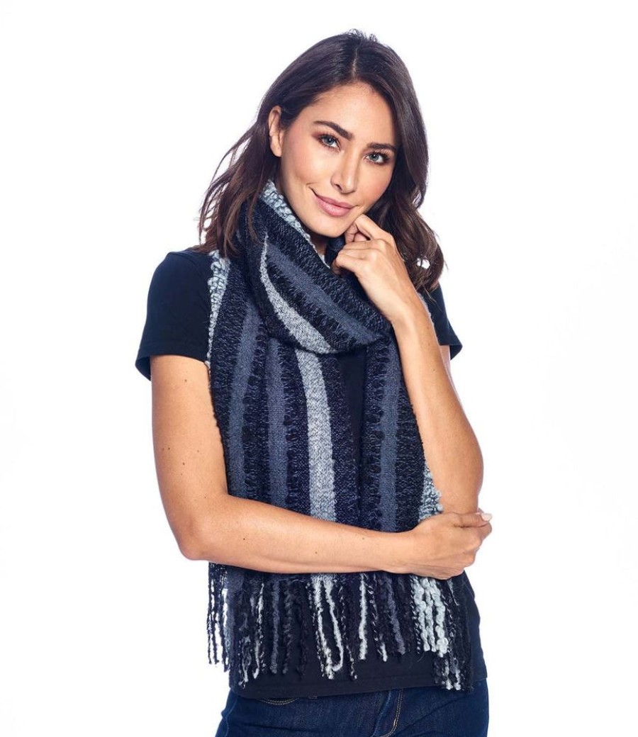 Scarves & Wraps Shupaca Boucle | Fringe Alpaca Scarf - Boucle - Charcoal