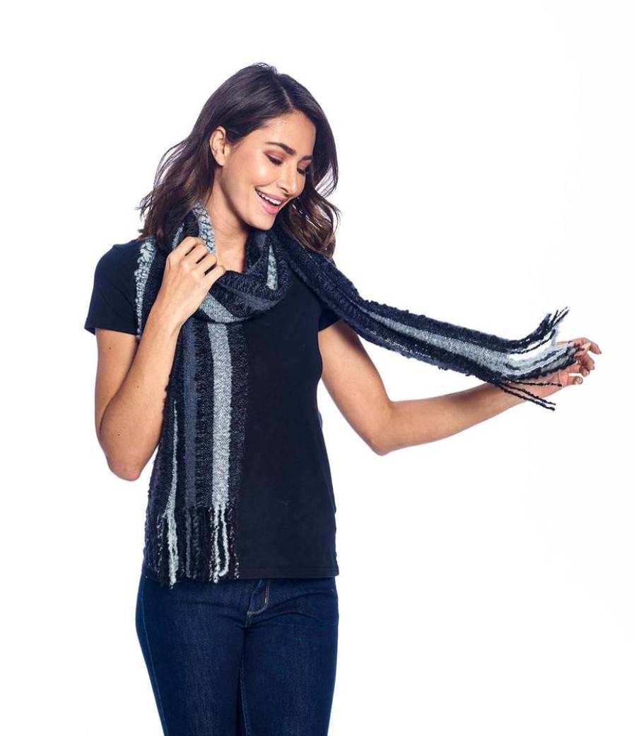 Scarves & Wraps Shupaca Boucle | Fringe Alpaca Scarf - Boucle - Charcoal