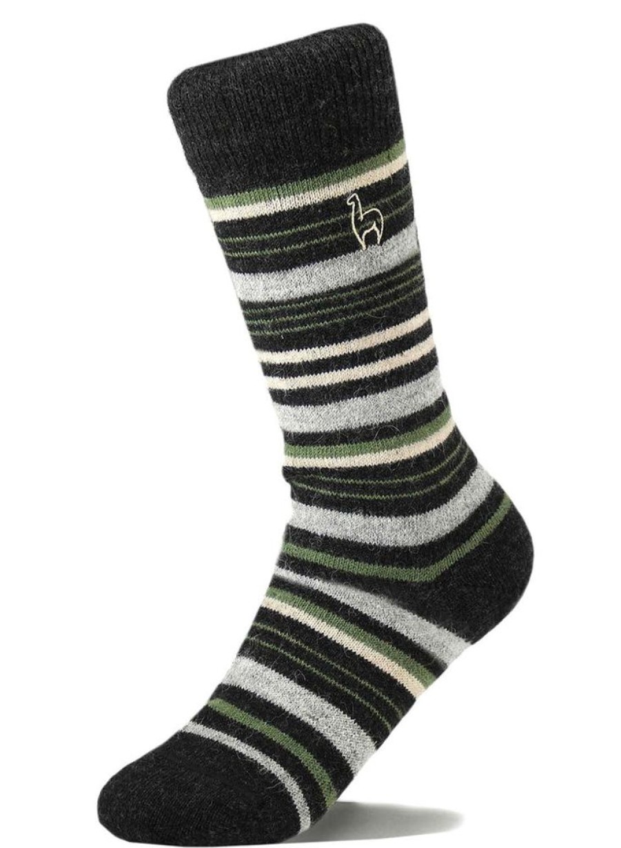 Accessories Shupaca Striped | Alpaca Socks - Stripe - Moss