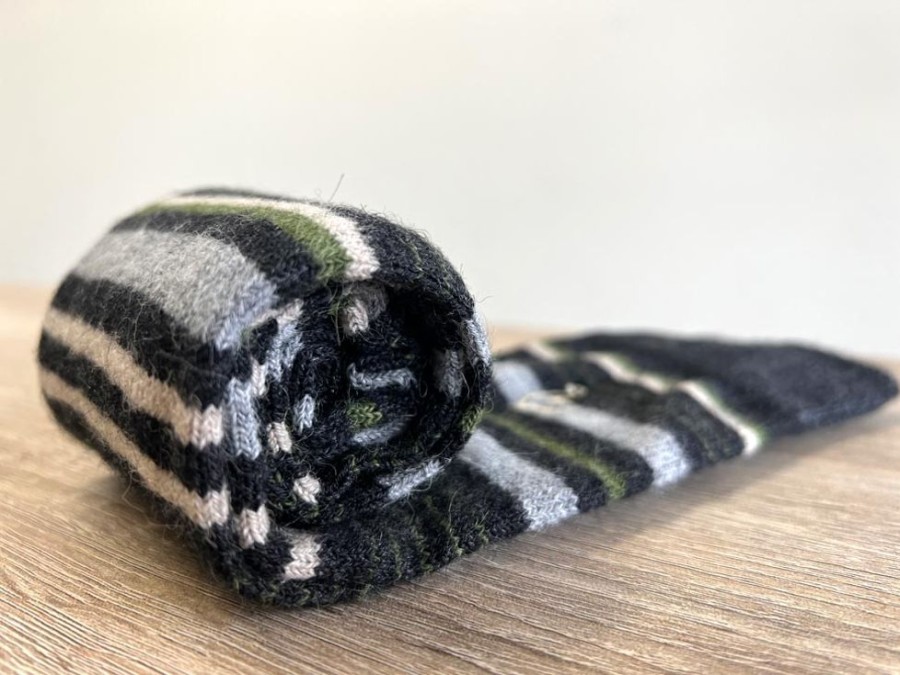 Accessories Shupaca Striped | Alpaca Socks - Stripe - Moss