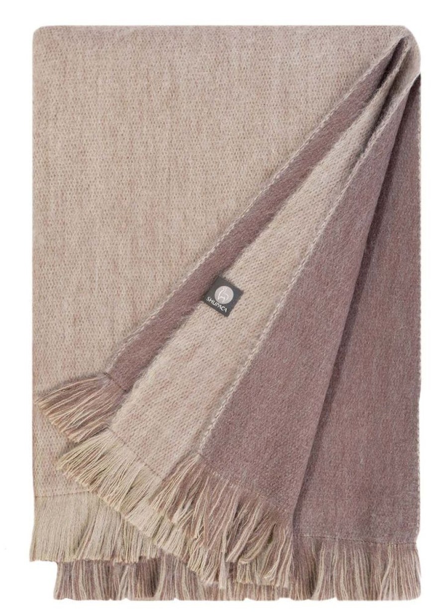 House & Home Shupaca 100% Baby Alpaca | New! Alpaca Double Sided Throw - Chestnut