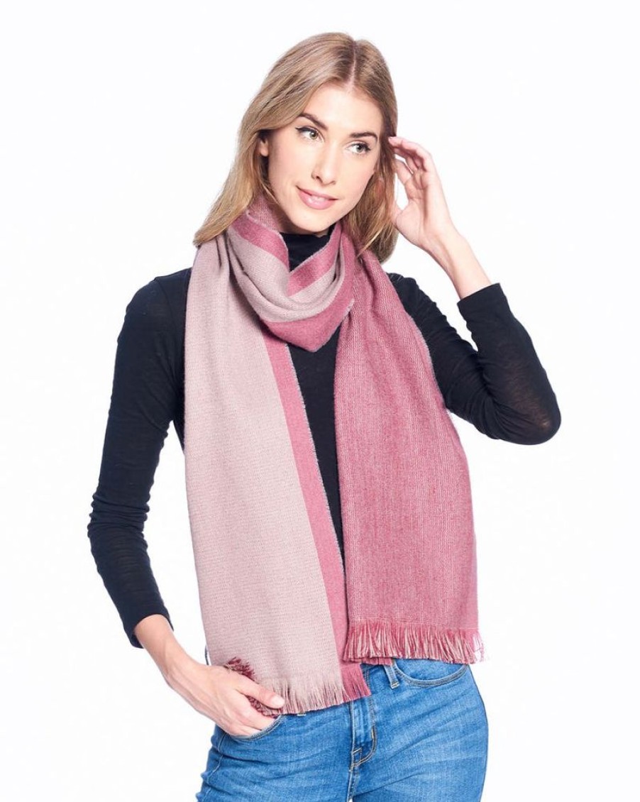 Scarves & Wraps Shupaca Artisanal Yarn Collection | Alpaca Scarf Reversible - Rhubarb