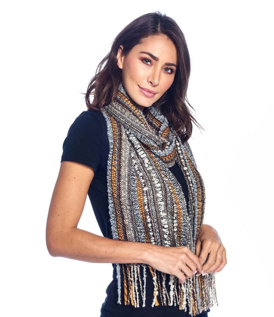 Scarves & Wraps Shupaca Boucle | Alpaca Fringe Scarf - Boucle - Honey Gold