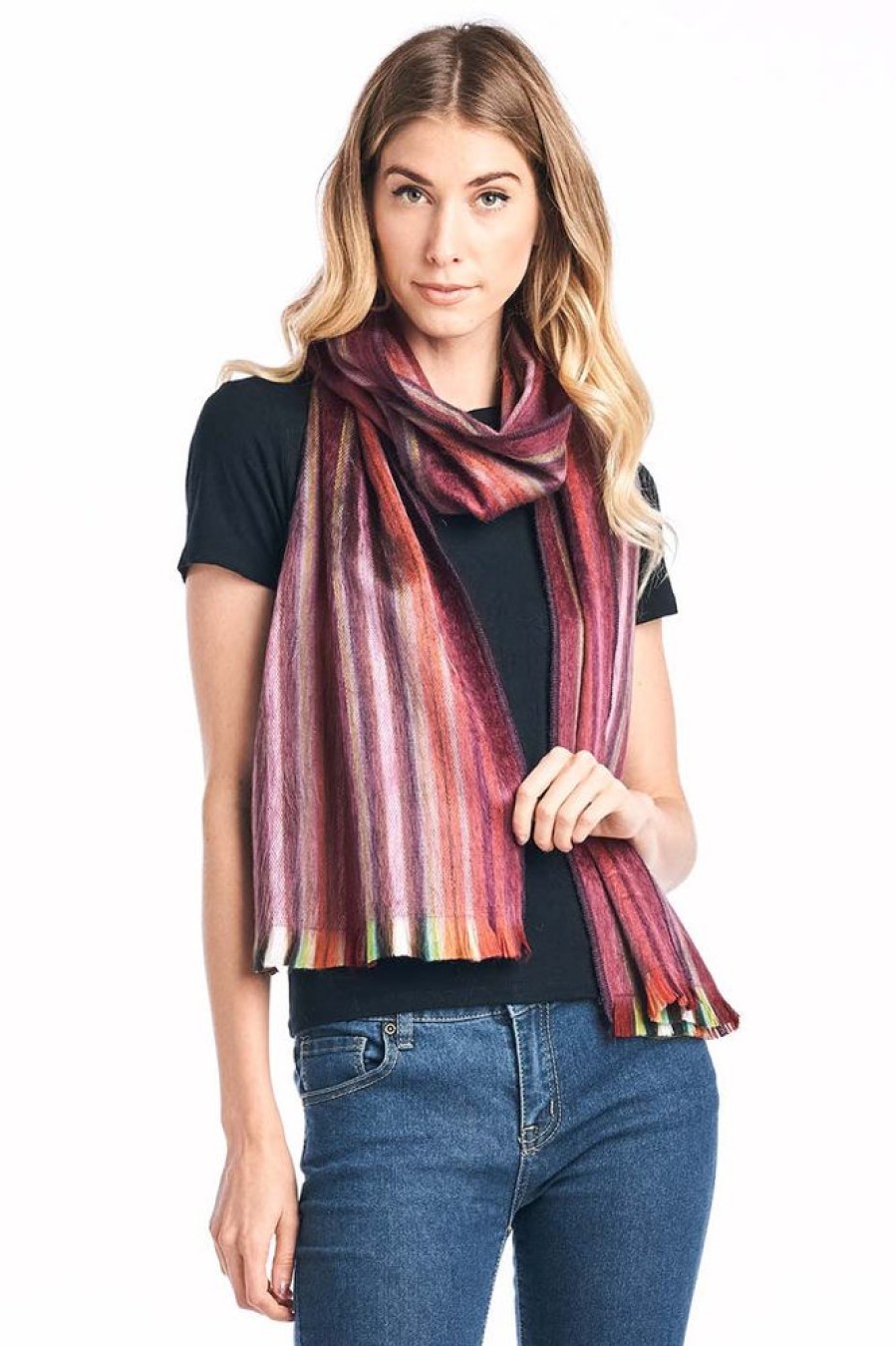 Scarves & Wraps Shupaca Classic Brushed Alpaca | Alpaca Scarf - Pomegranate