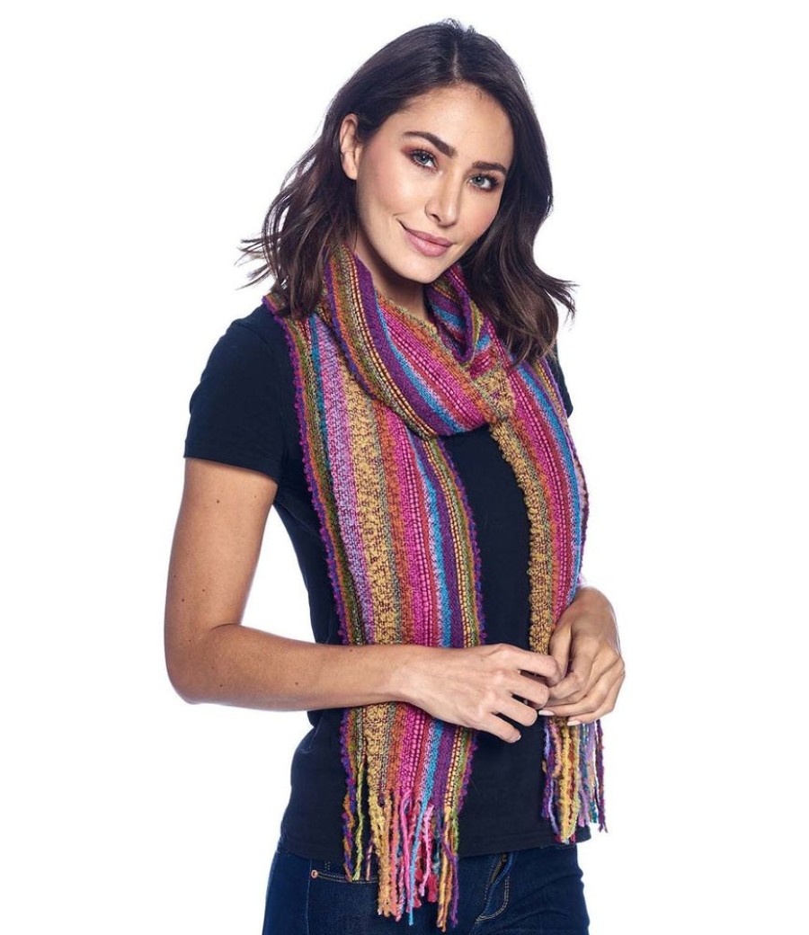 Scarves & Wraps Shupaca Boucle | Fringe Alpaca Scarf - Boucle - Fiesta