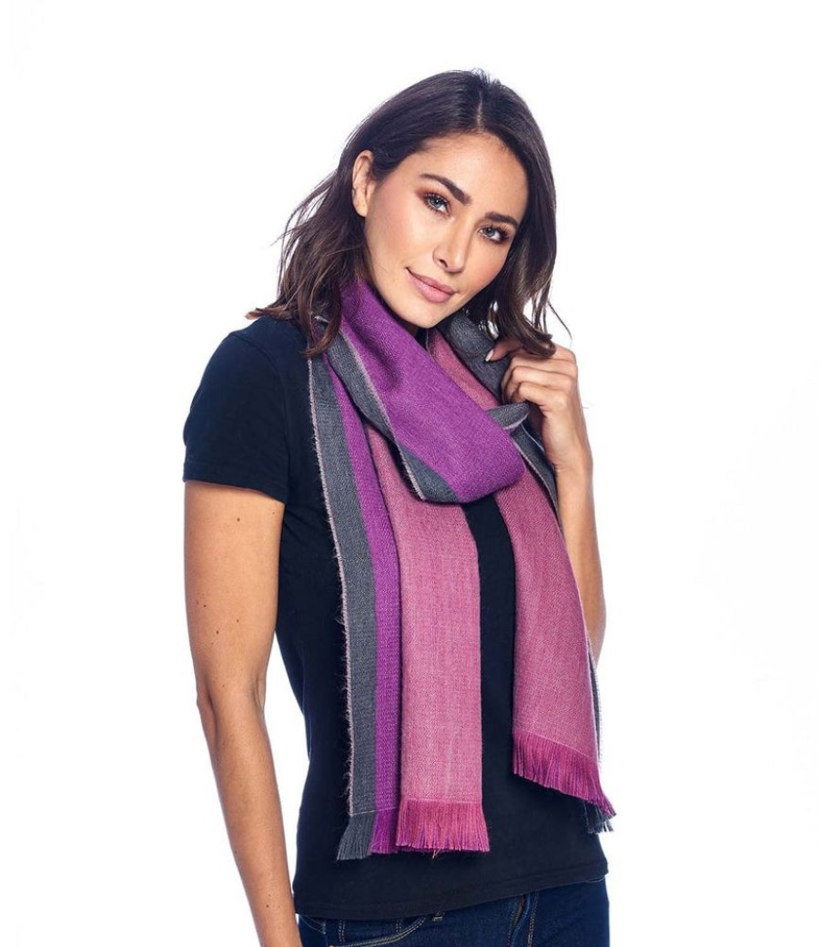 Scarves & Wraps Shupaca Artisanal Yarn Collection | Alpaca Scarf Reversible - Wild Aster