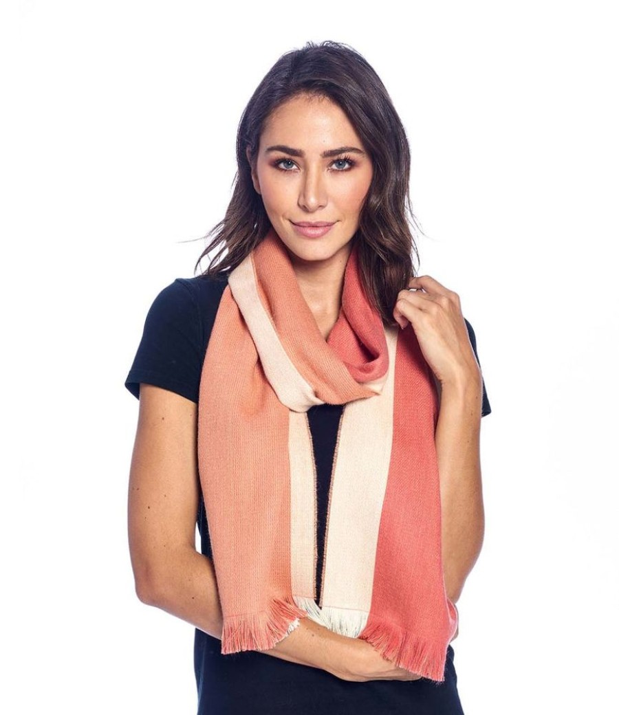 Scarves & Wraps Shupaca Artisanal Yarn Collection | Alpaca Scarf Reversible - Peach Bloom