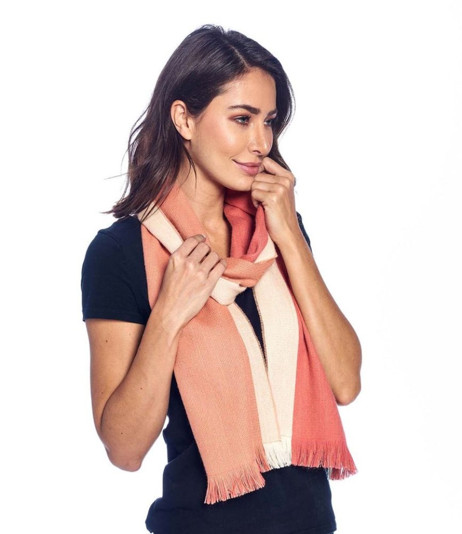 Scarves & Wraps Shupaca Artisanal Yarn Collection | Alpaca Scarf Reversible - Peach Bloom