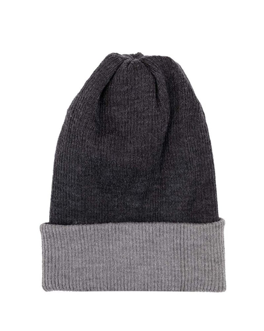 Accessories Shupaca Reversible Rib | Alpaca Beanie - Reversible Ribbed - Charcoal