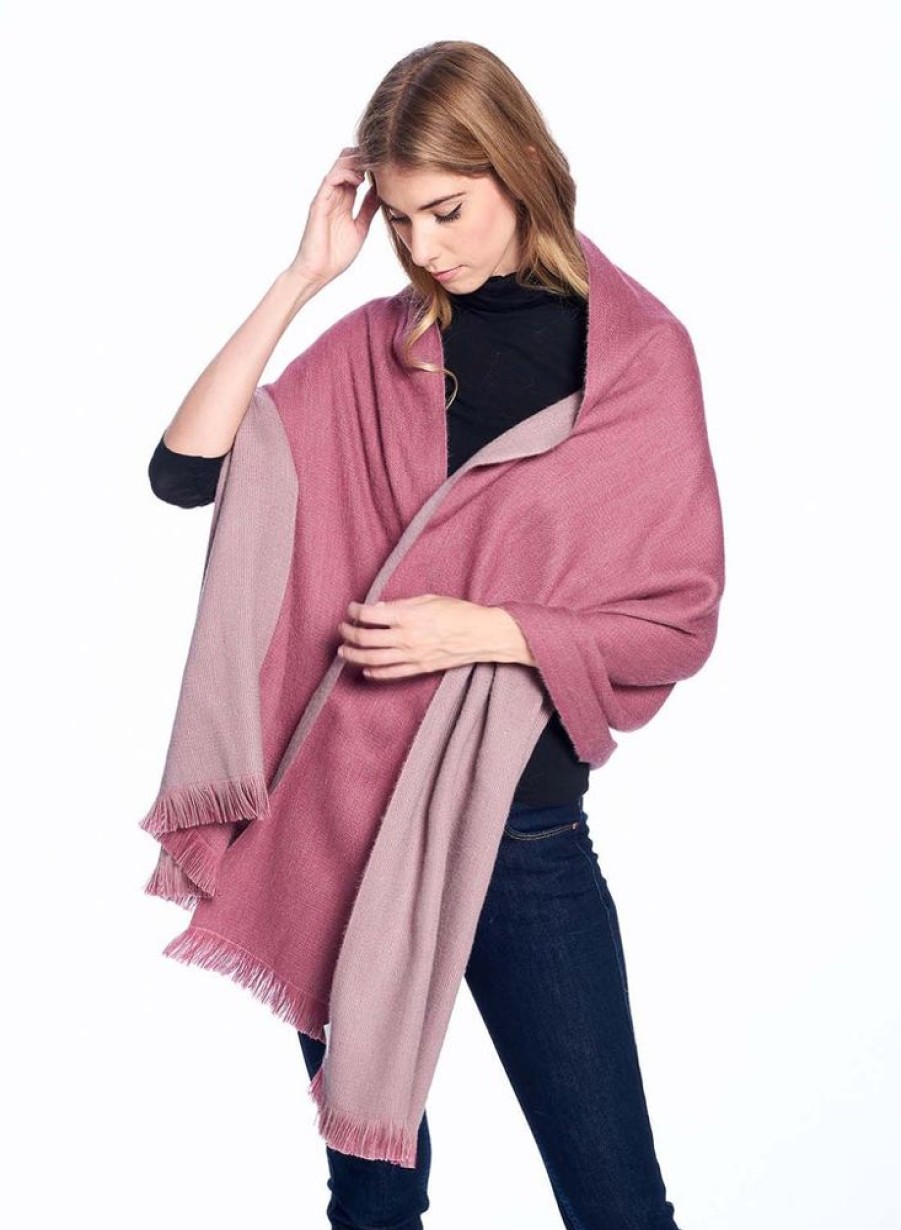 Scarves & Wraps Shupaca Artisanal Yarn Collection | Alpaca Wrap Reversible- Renaissance Rose