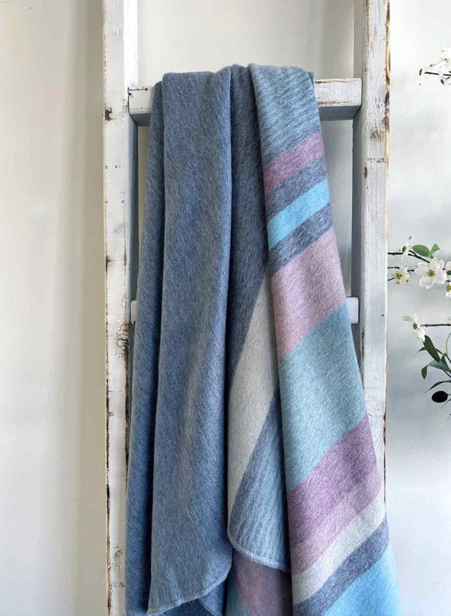 House & Home Shupaca Classic Brushed Alpaca | Alpaca Throw Blanket - Blue Bird